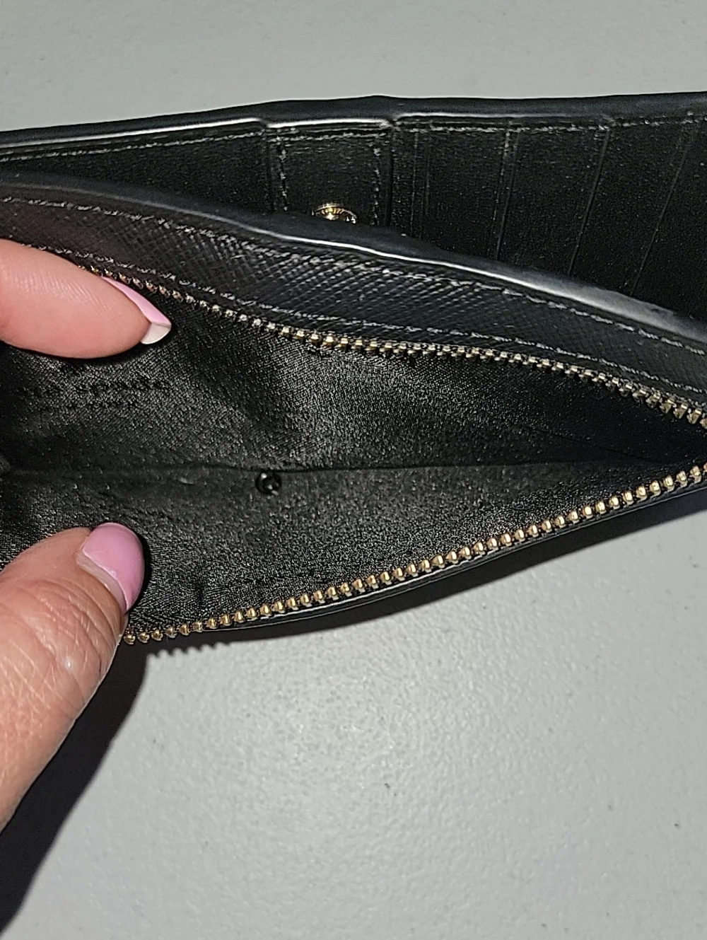 kate spade Black Saffiano Wallet with Gold Logo